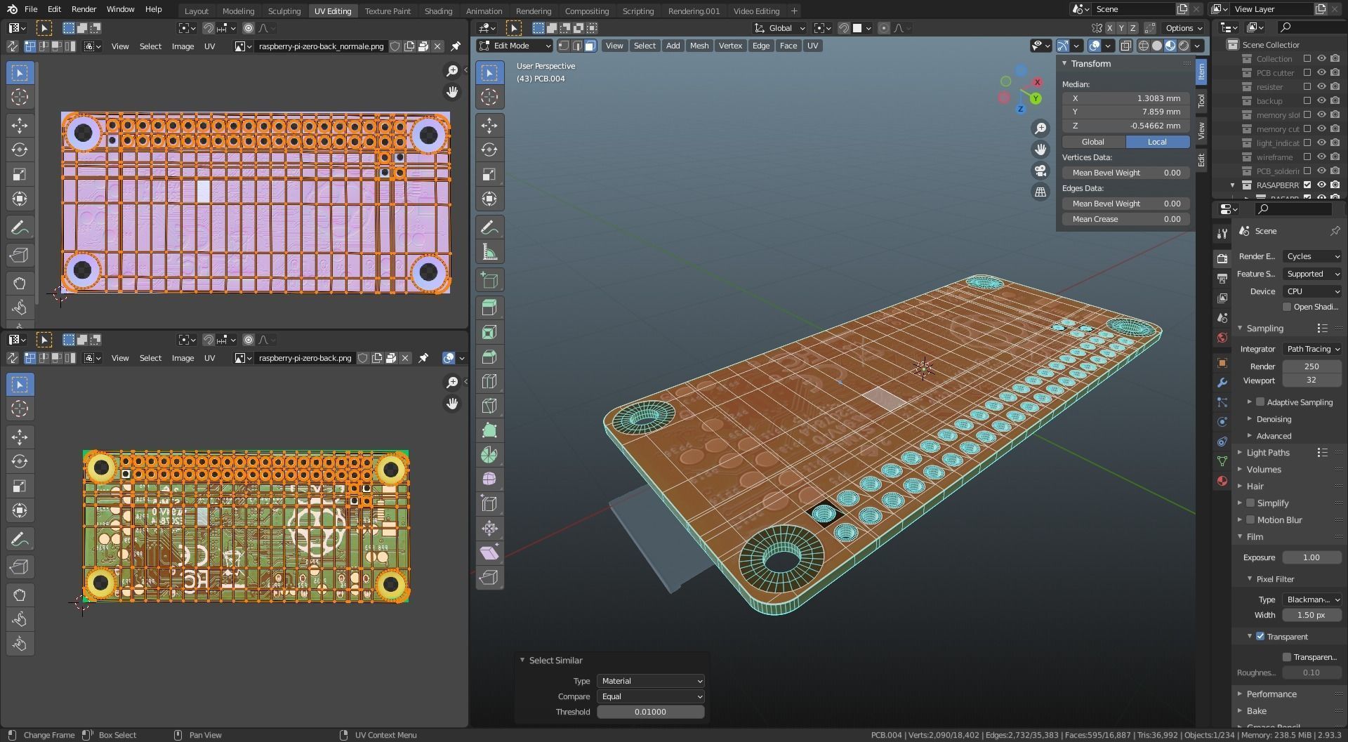 raspberry pi zero w Low-poly 3D model_10