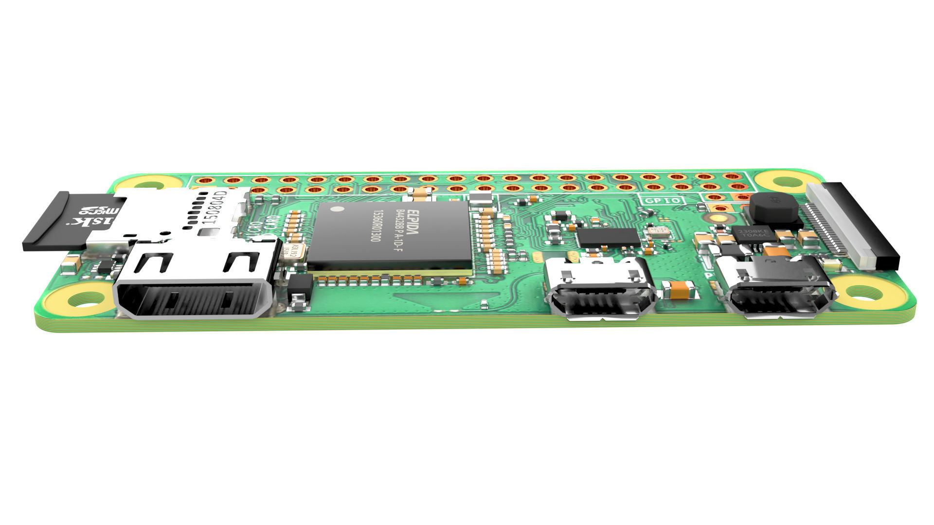 raspberry pi zero w Low-poly 3D model_7