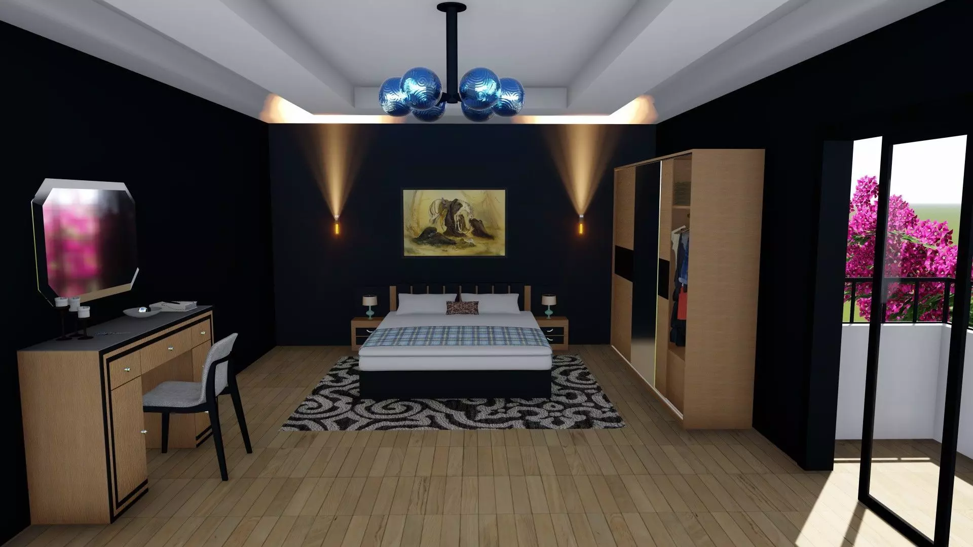 3D bedroom 3ds max 2014 and lumion 8 3D model