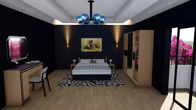 3D bedroom 3ds max 2014 and lumion 8
