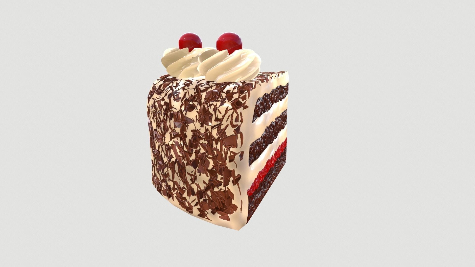 Cake Schwarzwalder Low poly 3D model Low-poly 3D model_6