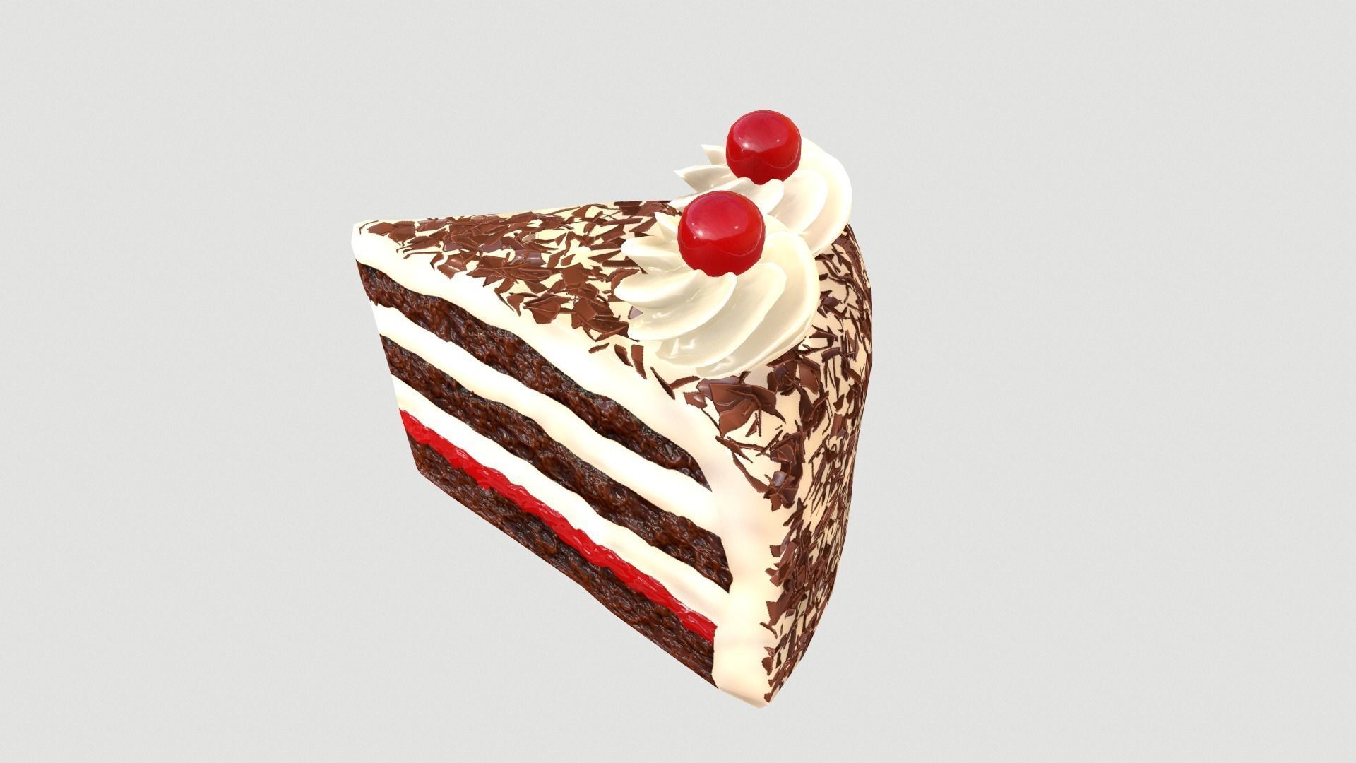Cake Schwarzwalder Low poly 3D model Low-poly 3D model_5