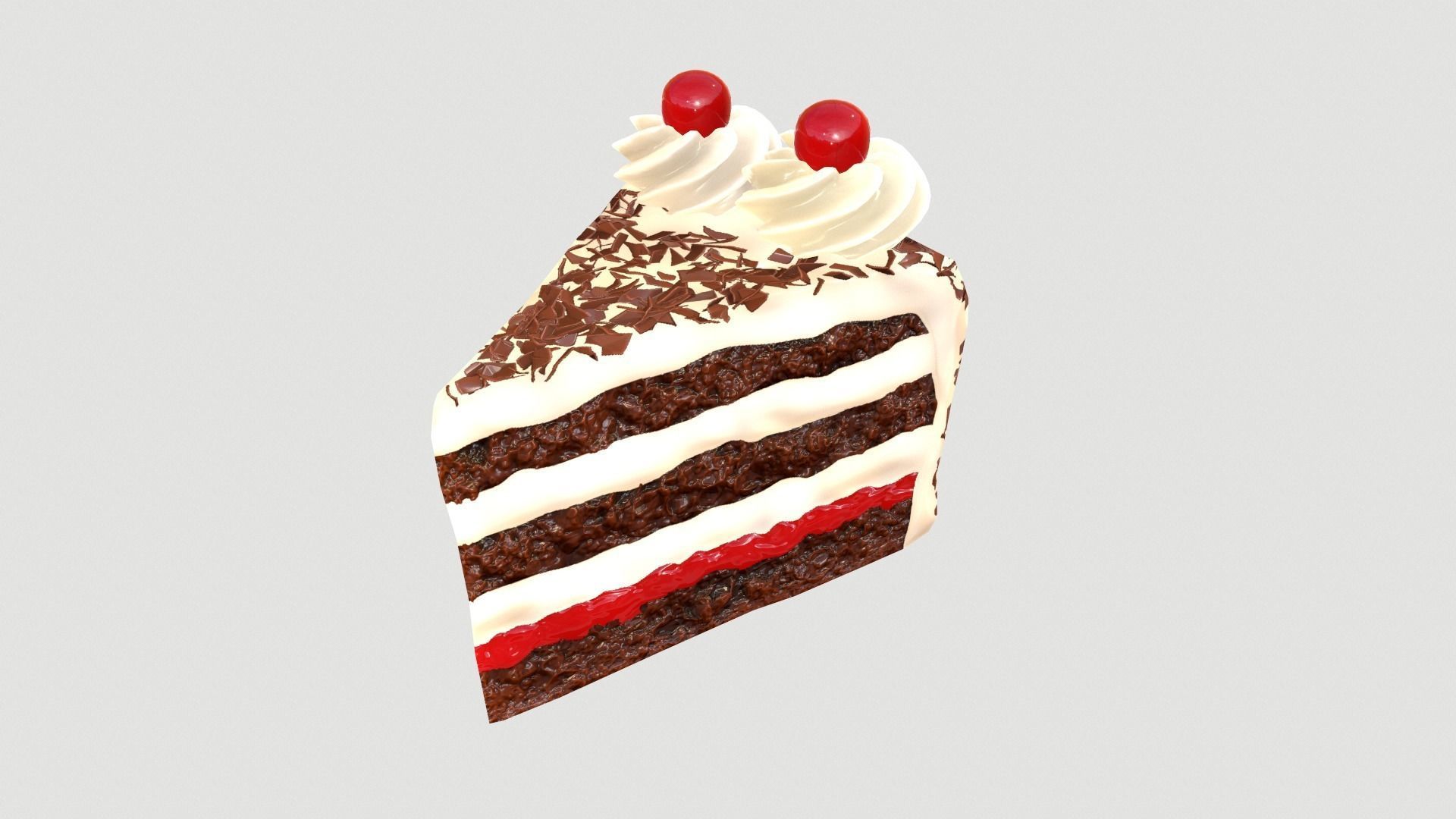Cake Schwarzwalder Low poly 3D model Low-poly 3D model_4