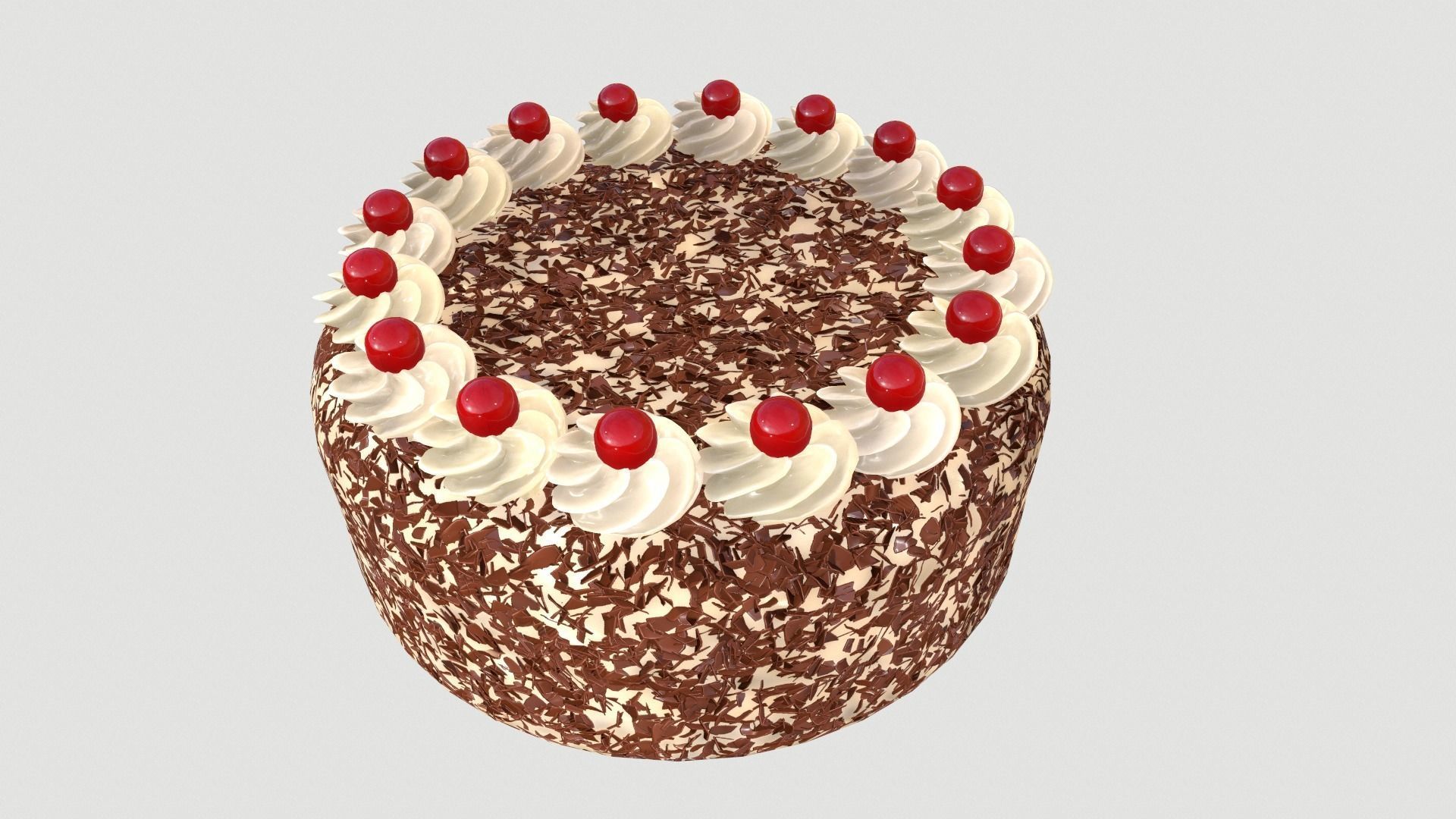 Cake Schwarzwalder Low poly 3D model Low-poly 3D model_7