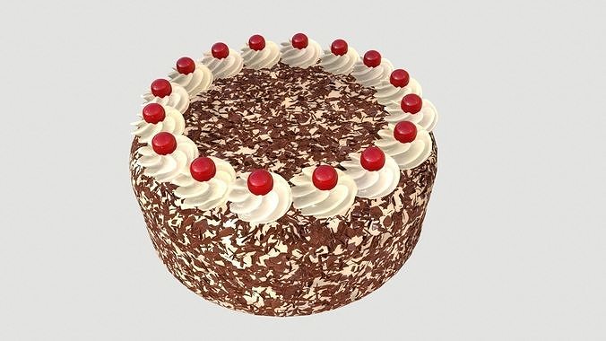 Cake Schwarzwalder Low poly 3D model Low-poly 3D model 7