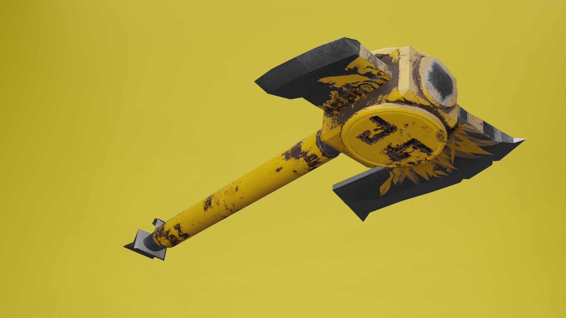 Survivalists axe PBR Low-Poly Game READY -4 sunflower Low-poly 3D model_4