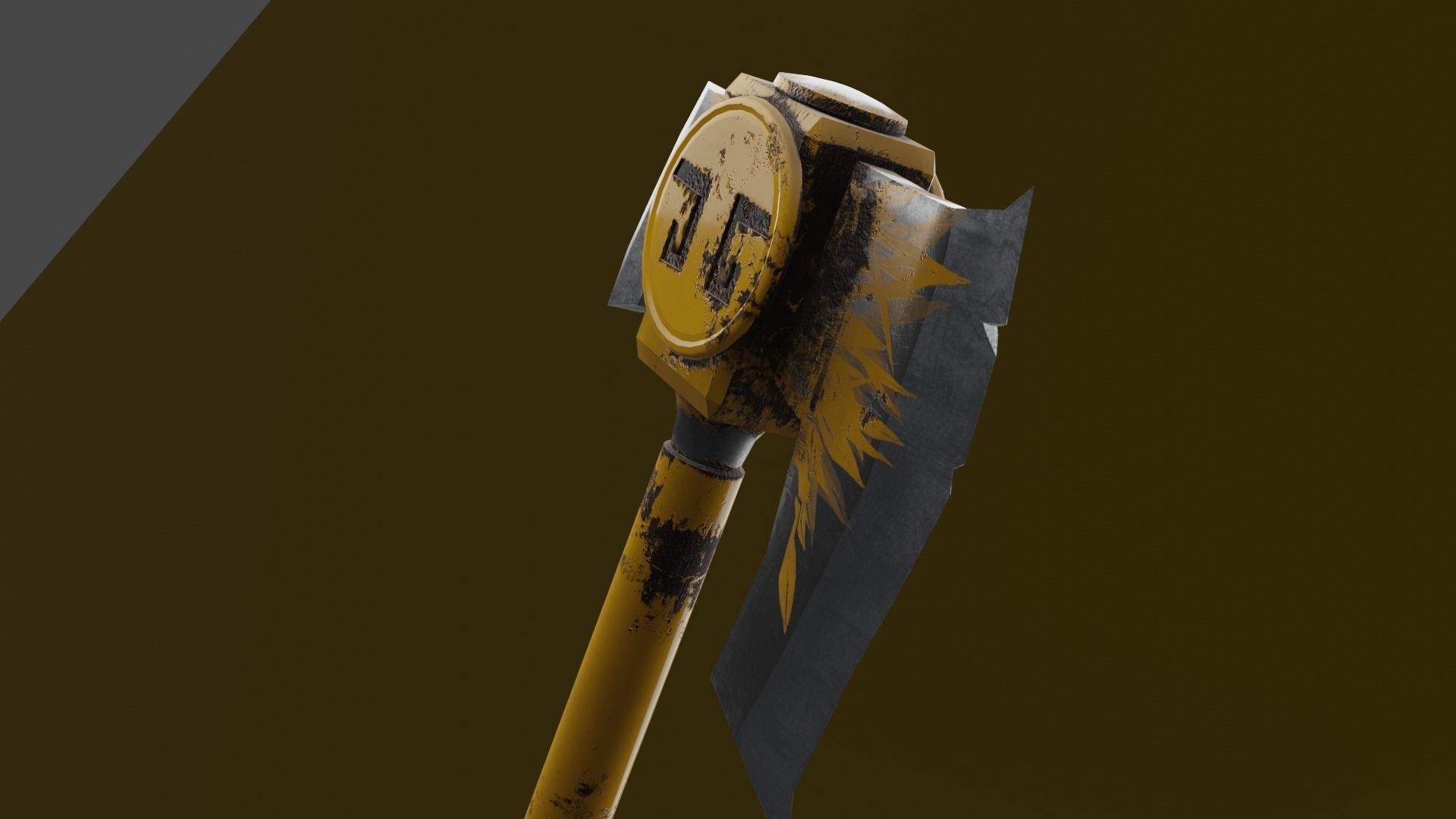 Survivalists axe PBR Low-Poly Game READY -4 sunflower Low-poly 3D model_2
