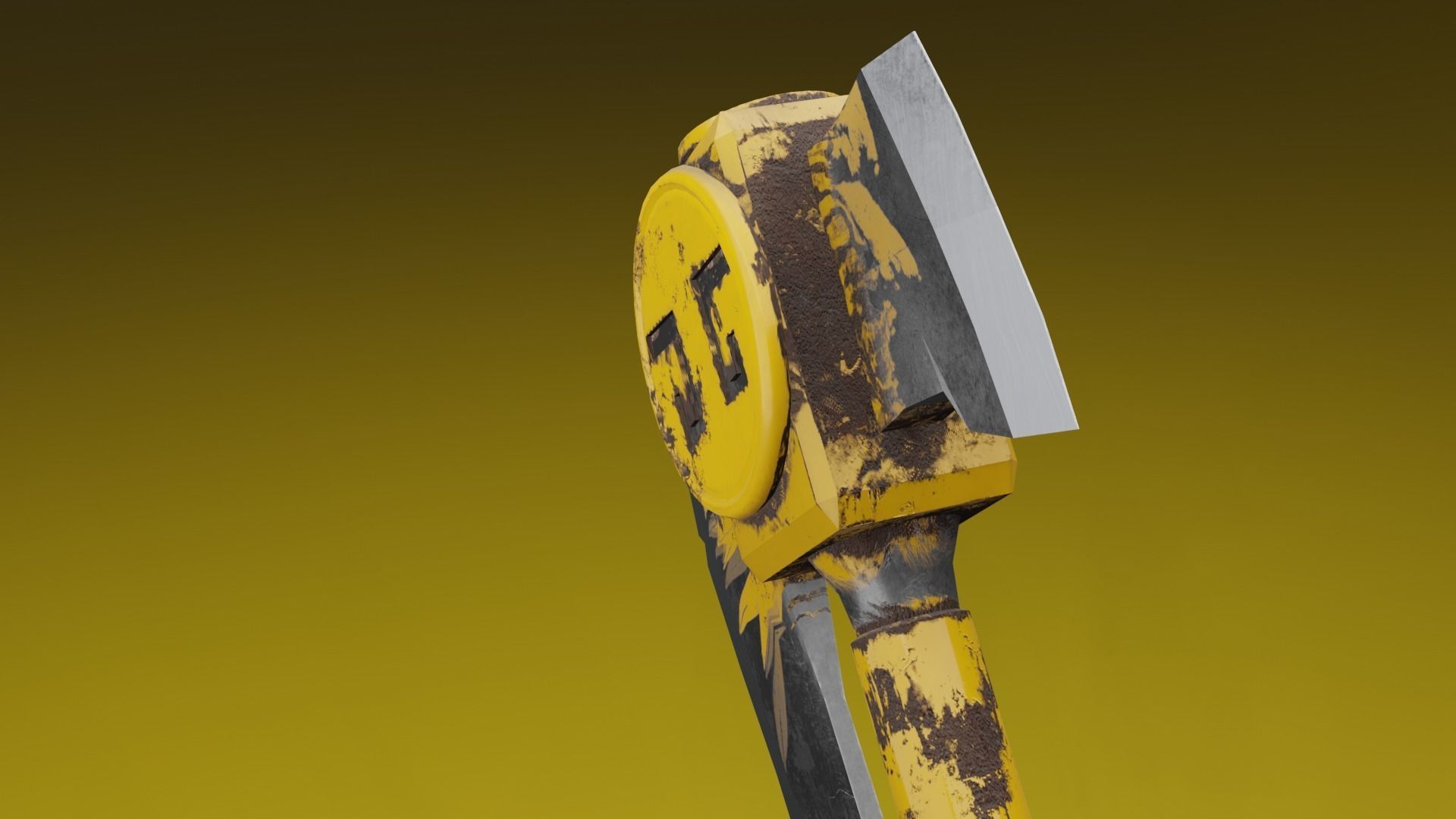 Survivalists axe PBR Low-Poly Game READY -4 sunflower Low-poly 3D model_1