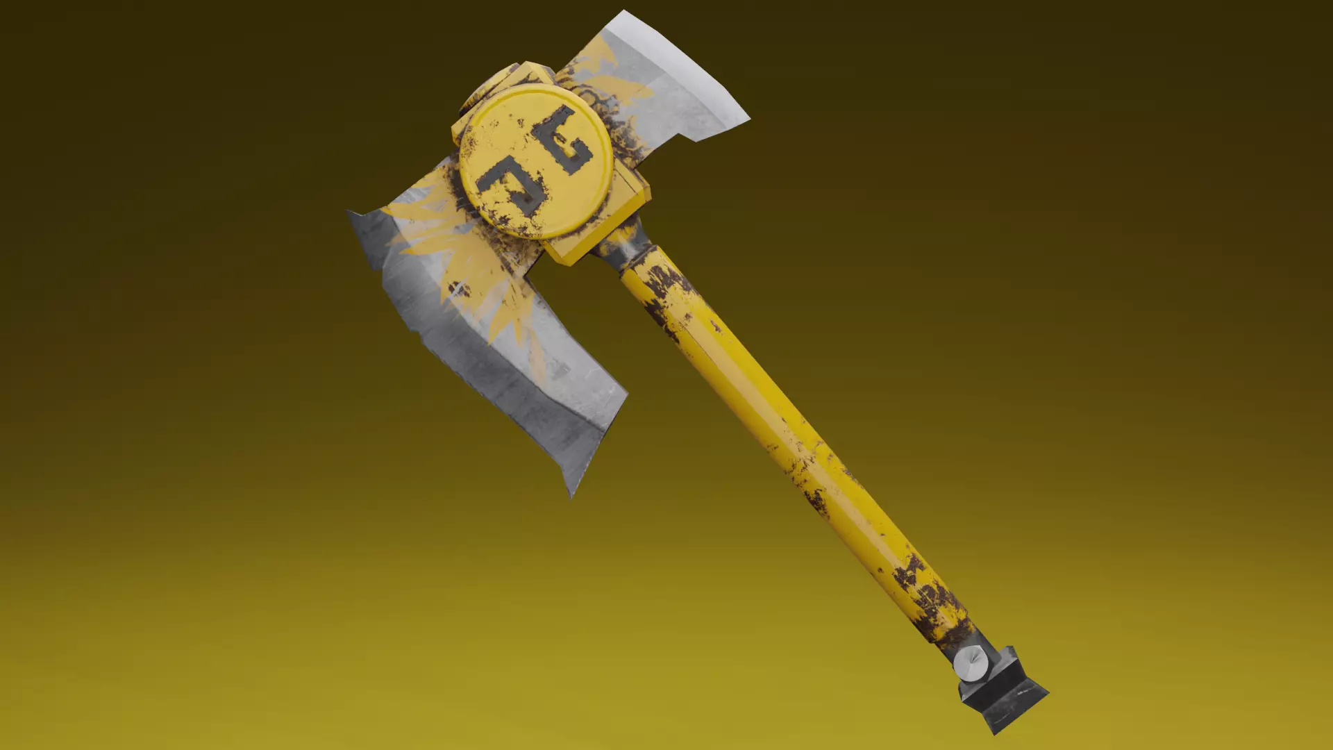 Survivalists axe PBR Low-Poly Game READY -4 sunflower Low-poly 3D model_0