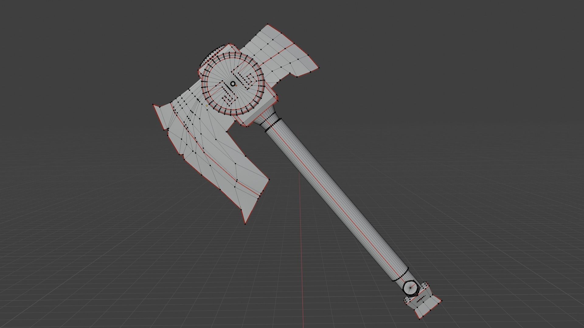 Survivalists axe PBR Low-Poly Game READY -4 sunflower Low-poly 3D model_6