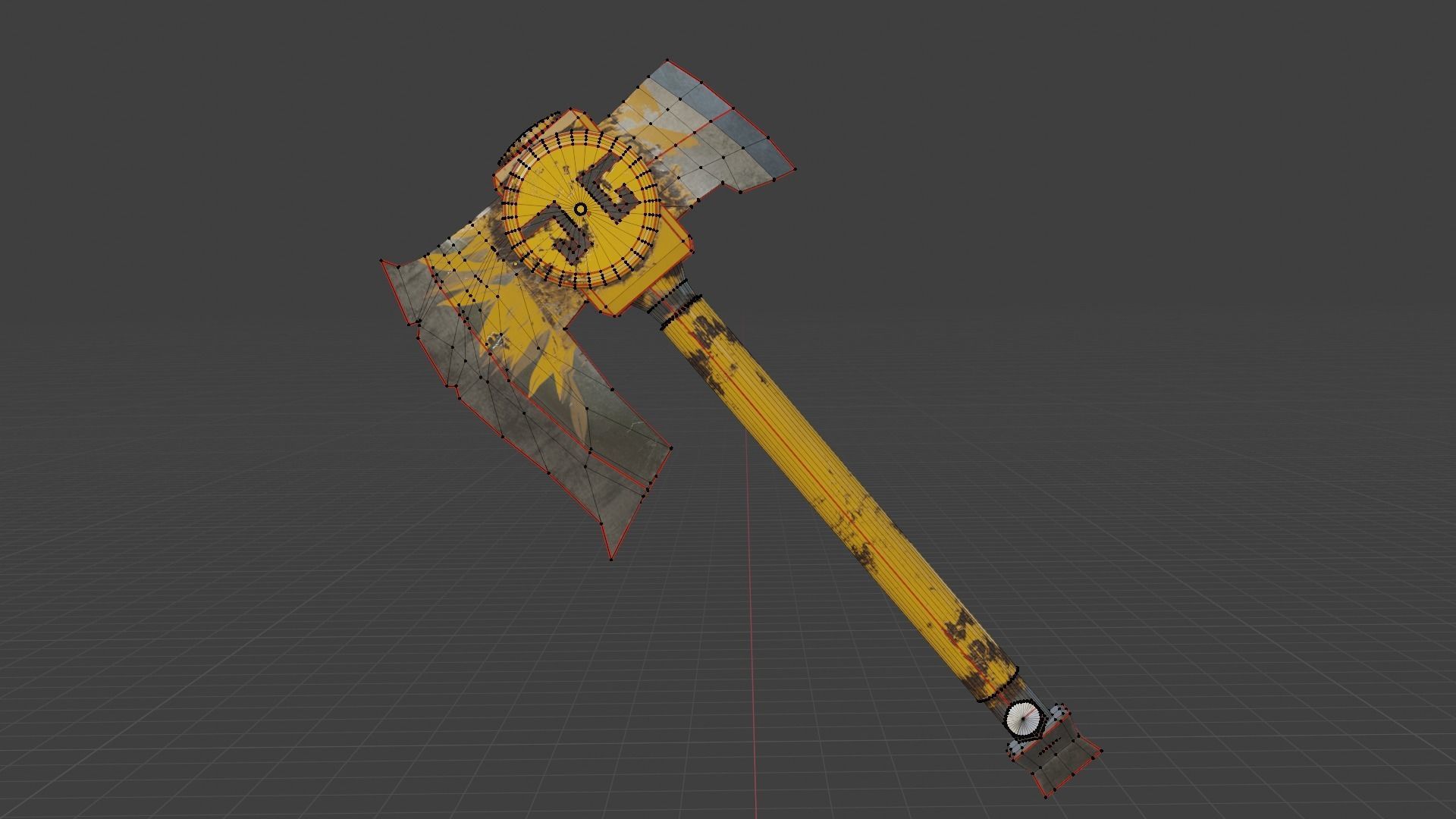 Survivalists axe PBR Low-Poly Game READY -4 sunflower Low-poly 3D model_7