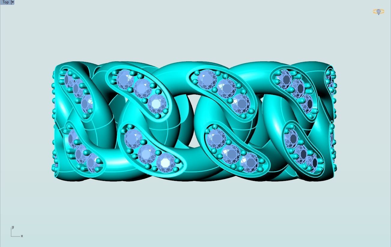 Chain ring - Miami Cuban ring - Link ring - Size 06 3D print model_11