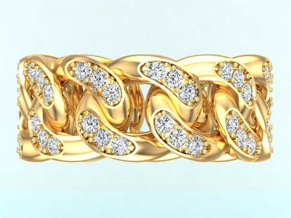 Chain ring - Miami Cuban ring - Link ring - Size 06 3D print model_8