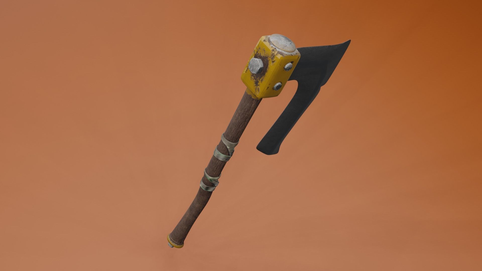 Survivalists axe PBR Low-Poly Game READY -5 Low-poly 3D model_3