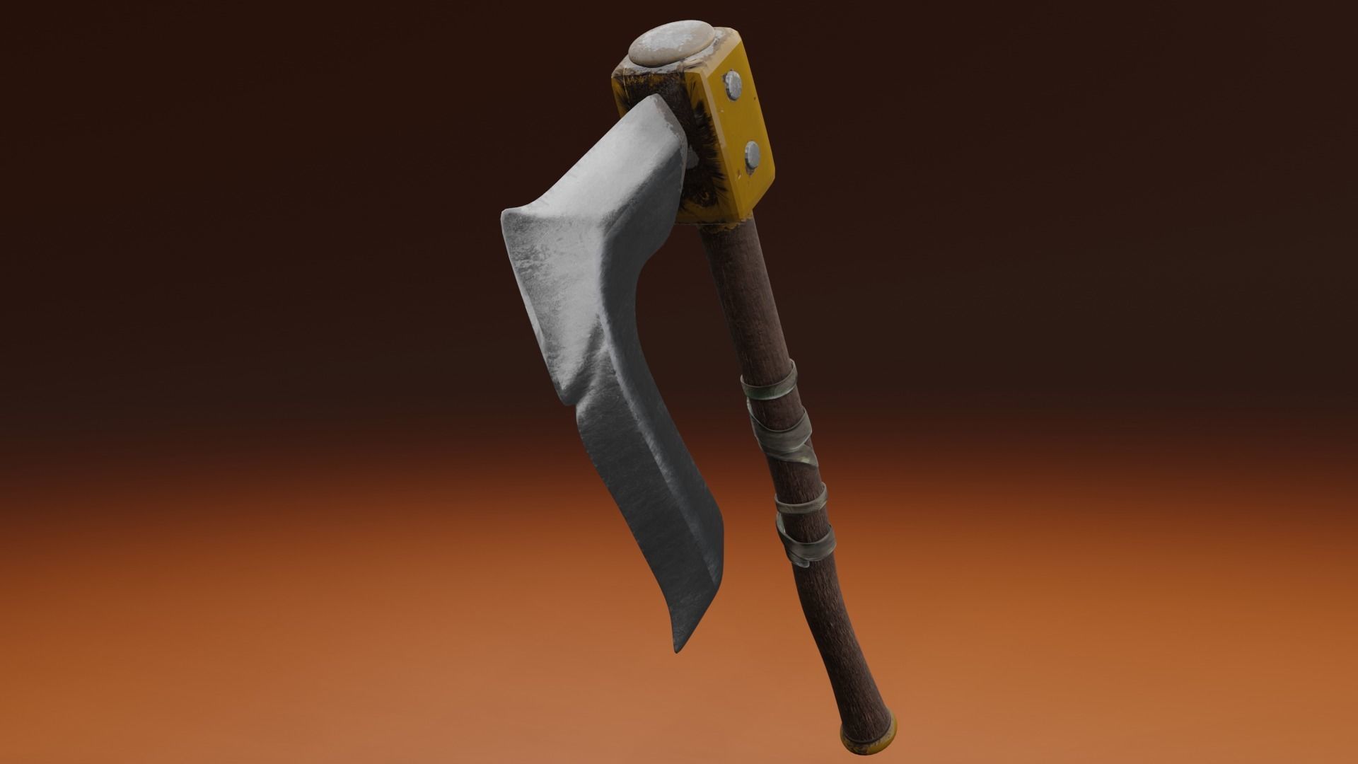 Survivalists axe PBR Low-Poly Game READY -5 Low-poly 3D model_4