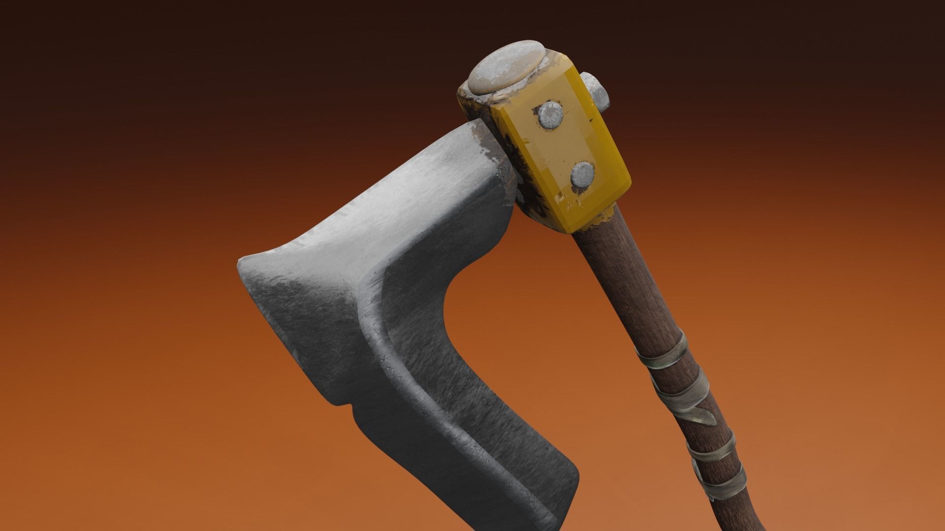 Survivalists axe PBR Low-Poly Game READY -5 Low-poly 3D model_1