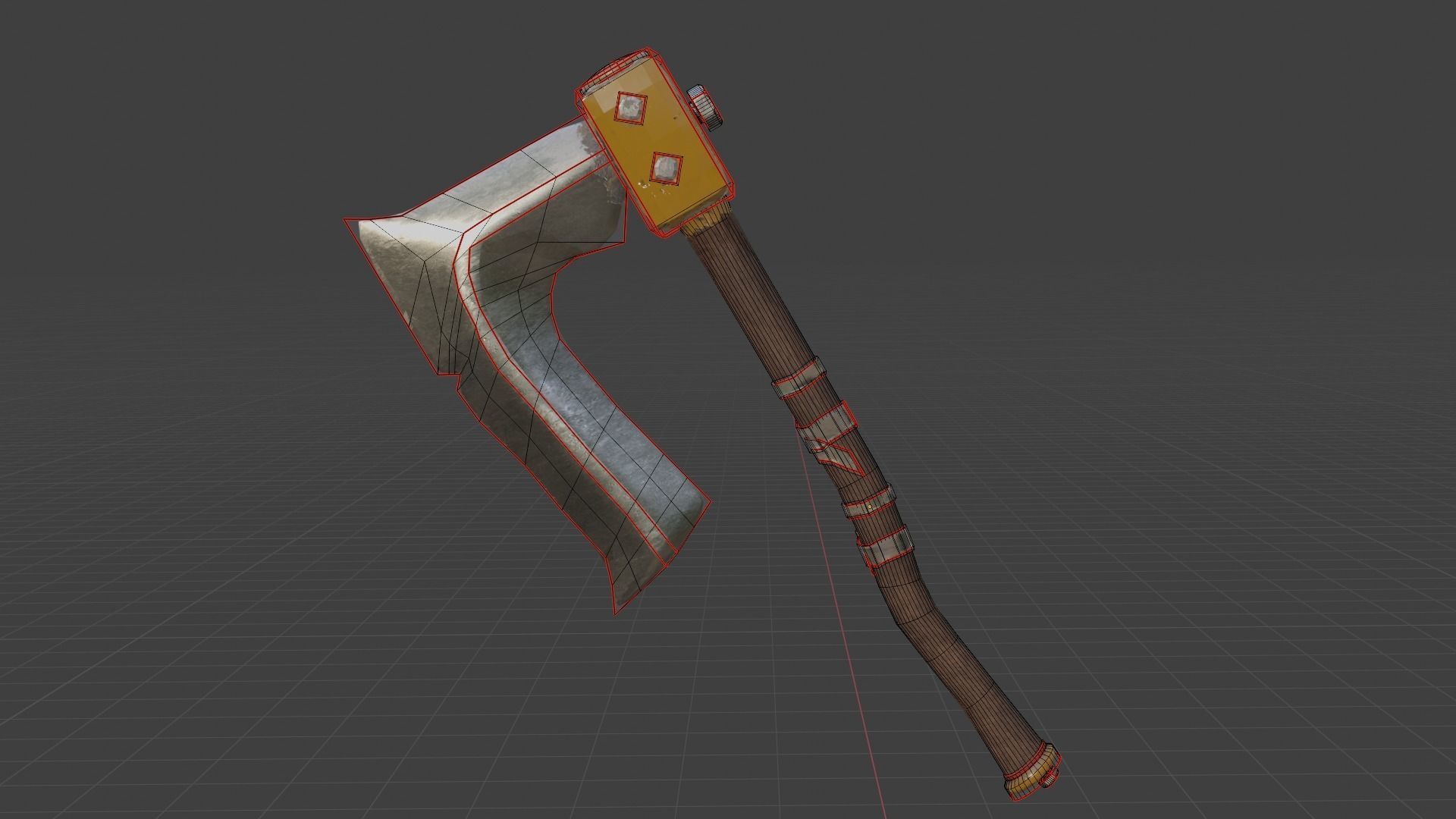 Survivalists axe PBR Low-Poly Game READY -5 Low-poly 3D model_7