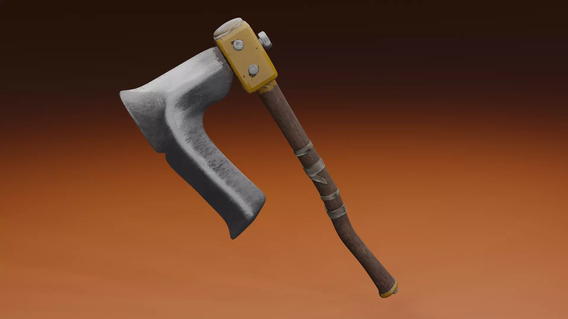Survivalists axe PBR Low-Poly Game READY -5 Low-poly 3D model_0