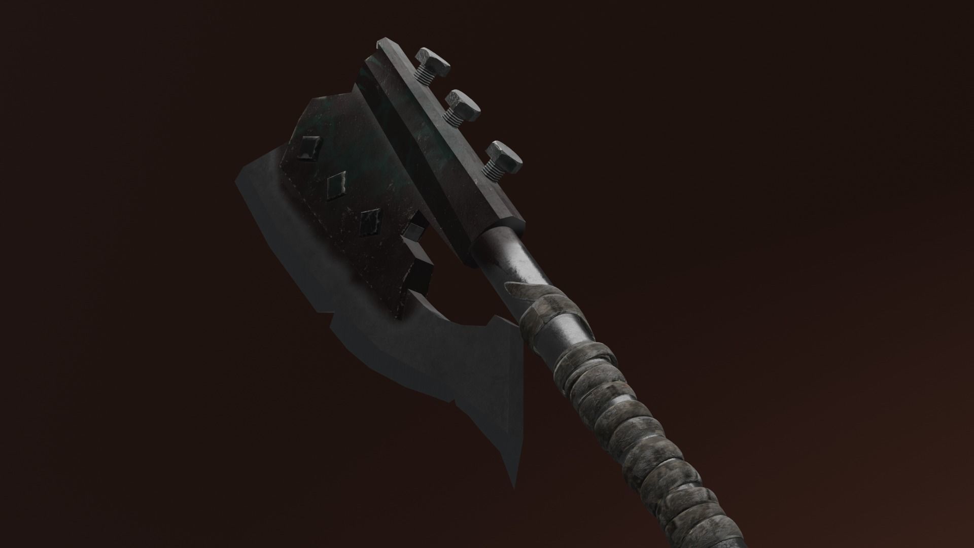 Survivalists axe PBR Low-Poly Game READY -6 Low-poly 3D model_2