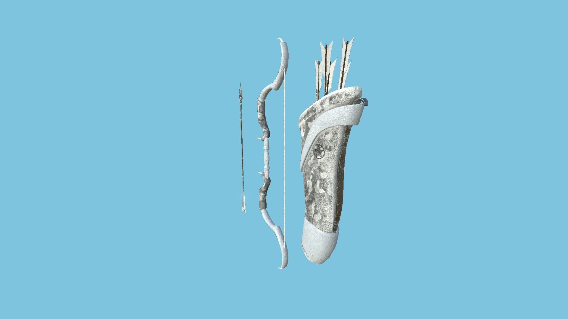 08 Archer Bow Set - Quiver Fantasy Weaponry 3D Model Collection_29