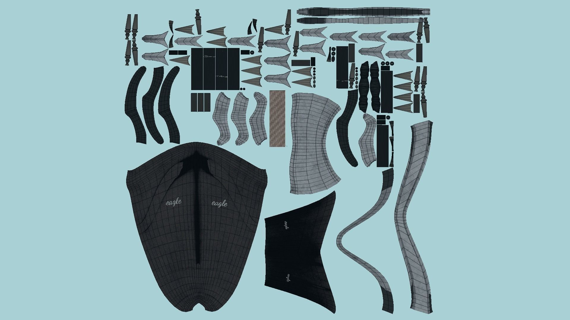 08 Archer Bow Set - Quiver Fantasy Weaponry 3D Model Collection_51