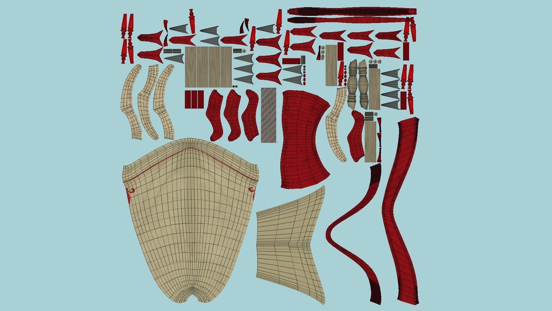 08 Archer Bow Set - Quiver Fantasy Weaponry 3D Model Collection_50