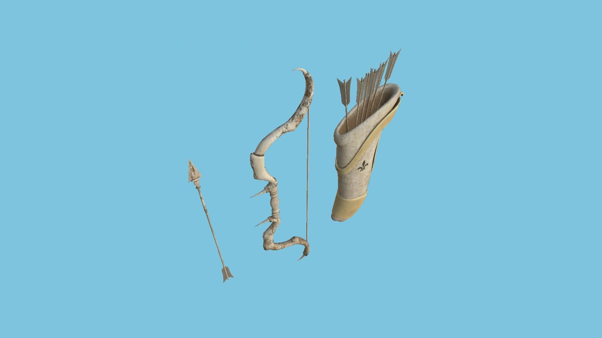 08 Archer Bow Set - Quiver Fantasy Weaponry 3D Model Collection_20