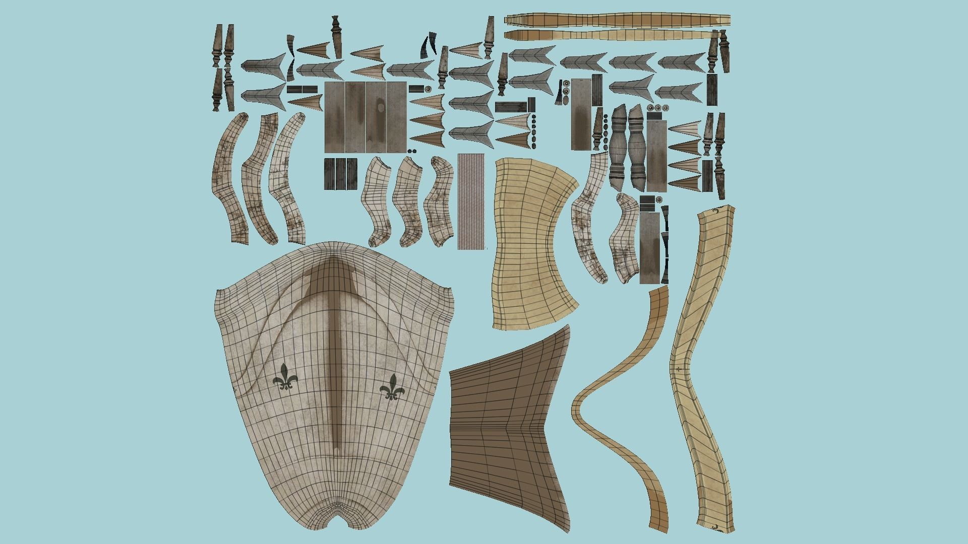 08 Archer Bow Set - Quiver Fantasy Weaponry 3D Model Collection_52