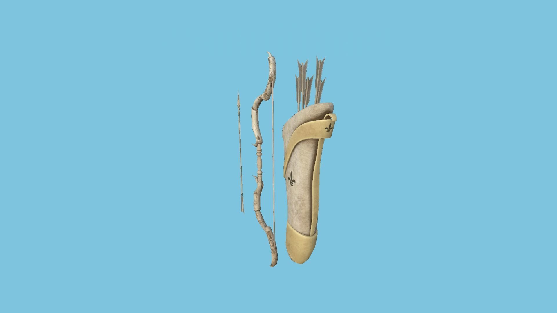 08 Archer Bow Set - Quiver Fantasy Weaponry 3D Model Collection_22