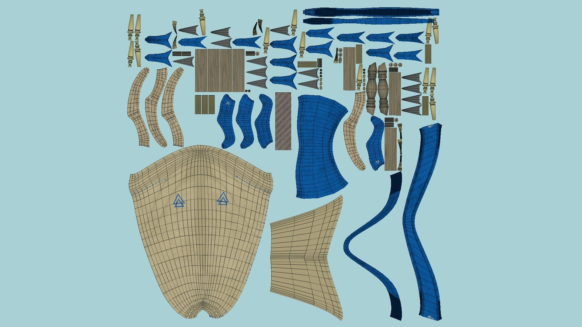 08 Archer Bow Set - Quiver Fantasy Weaponry 3D Model Collection_54