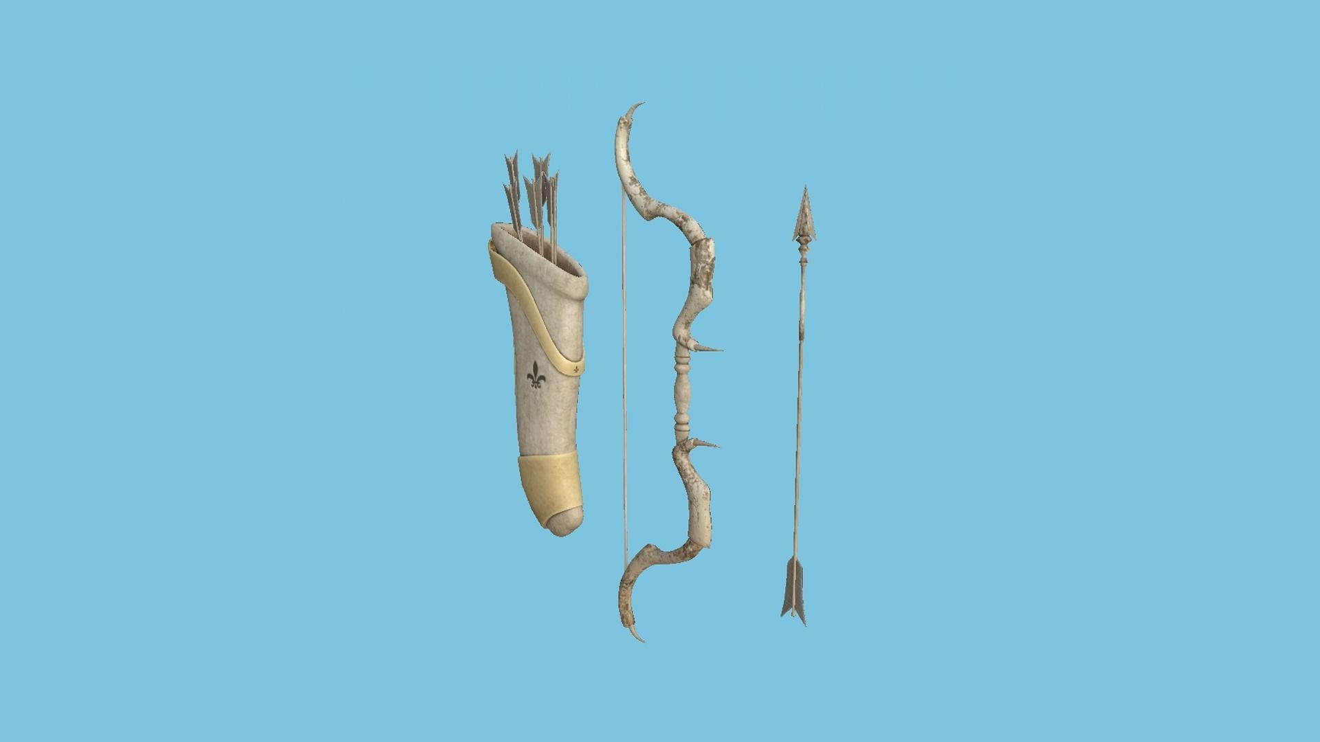 08 Archer Bow Set - Quiver Fantasy Weaponry 3D Model Collection_18