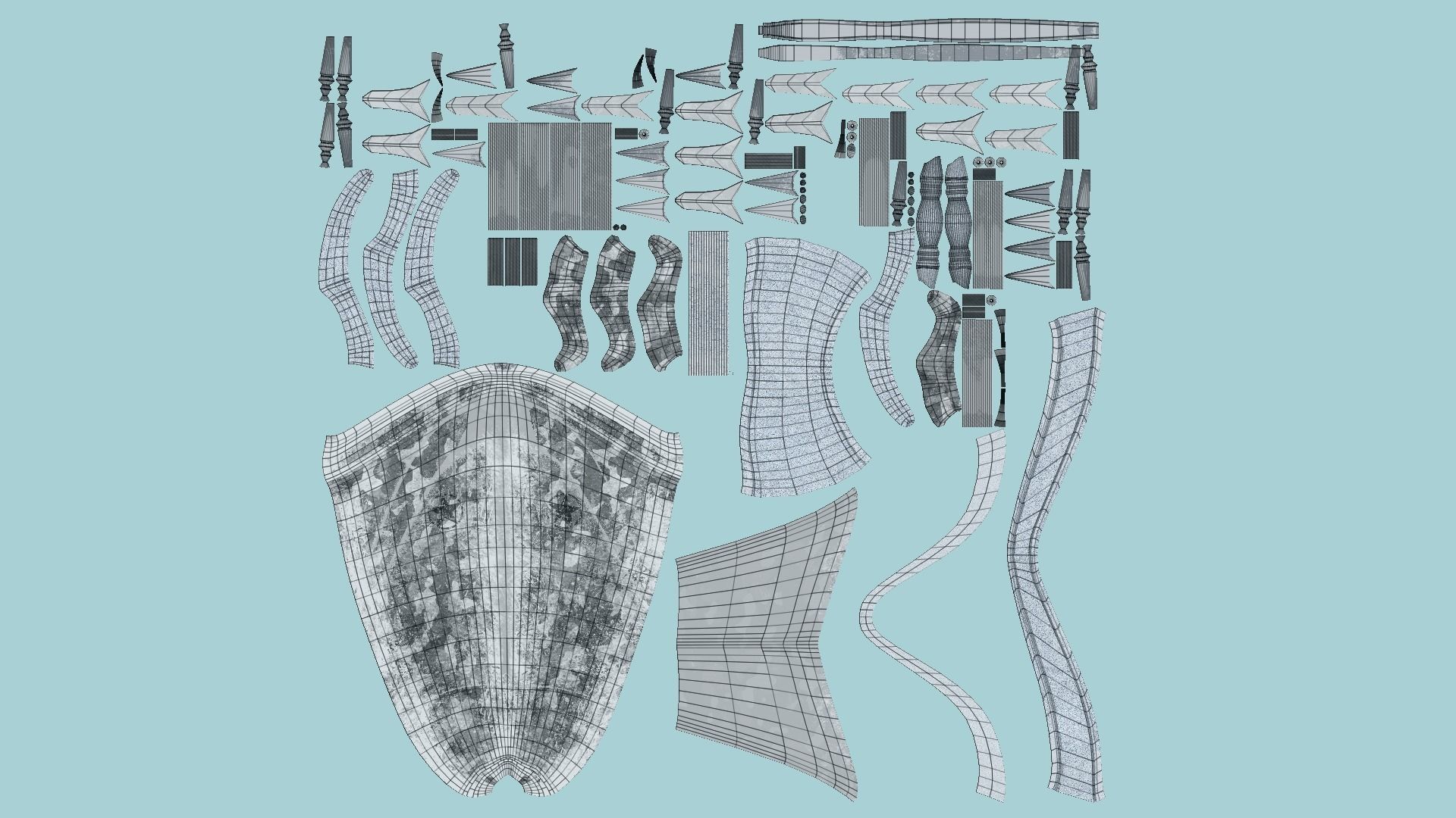 08 Archer Bow Set - Quiver Fantasy Weaponry 3D Model Collection_47