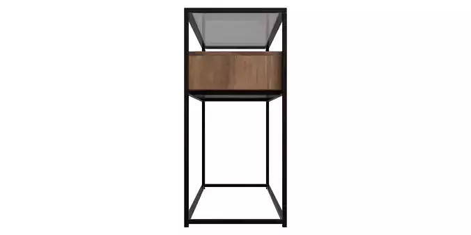 Glass Top 2 Drawers Console Table