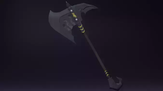 The dark knights axe PBR Low-Poly Game READY