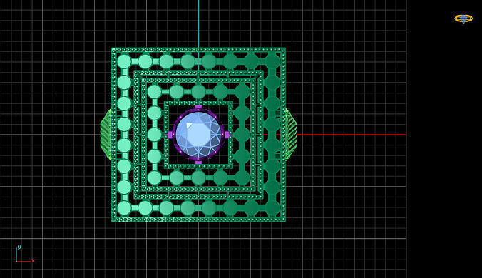 Rings electronic ring on computer screen 3D print model