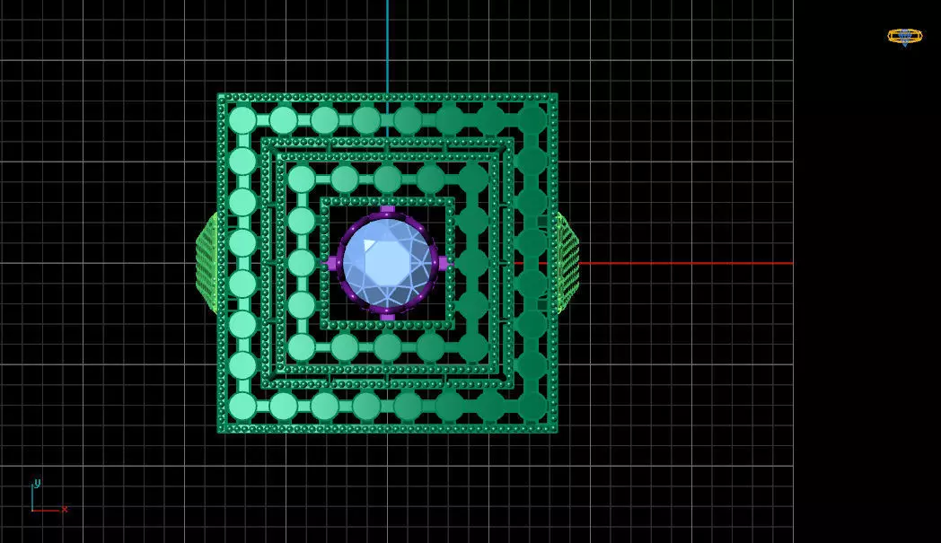 Rings electronic ring on computer screen 3D print model_0