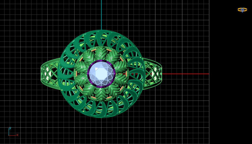 Rings electronic ring on computer screen 3D print model_3