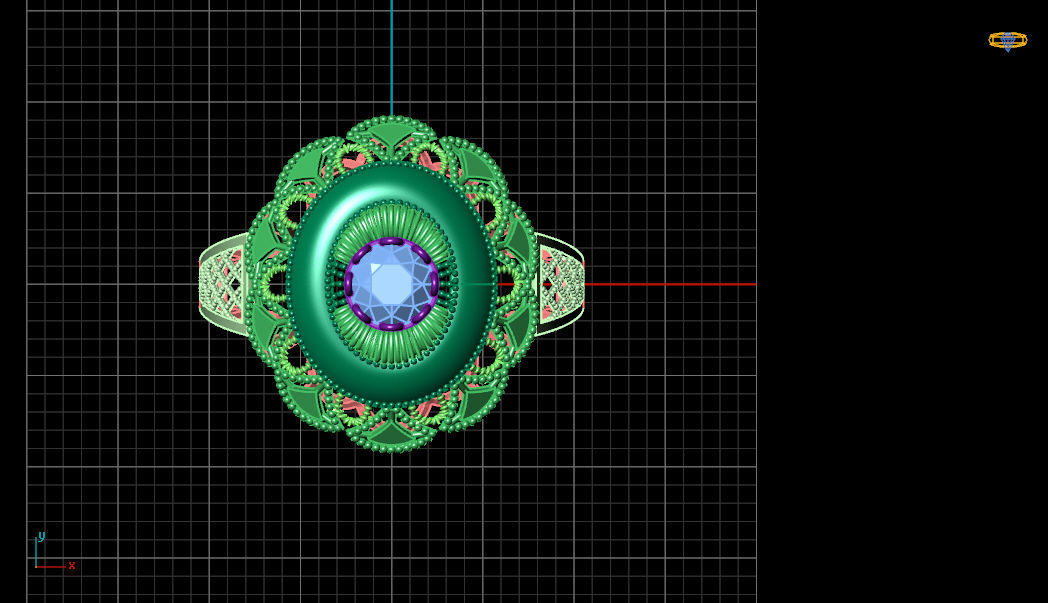 Rings electronic ring on computer screen 3D print model_11