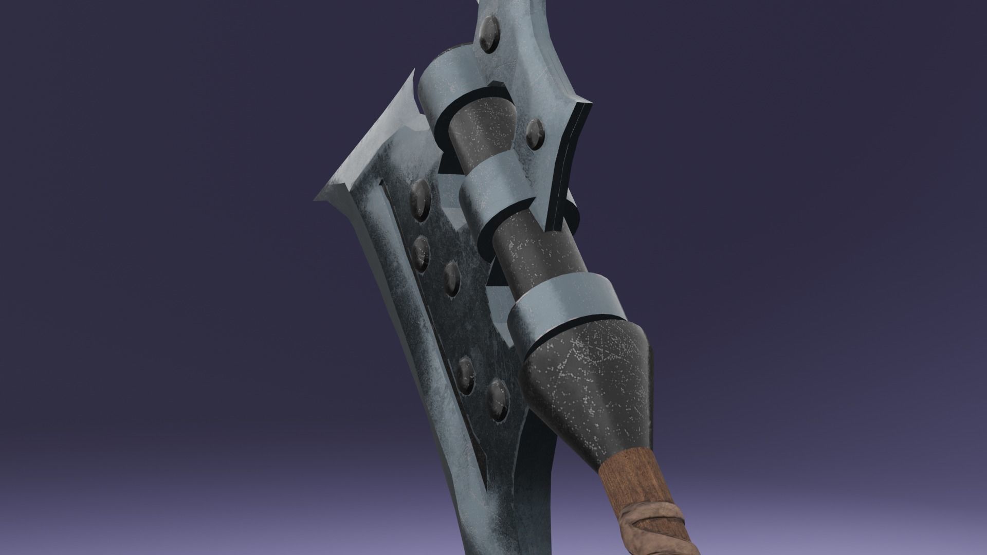The dark knights axe PBR Low-Poly Game READY -2 Low-poly 3D model_2