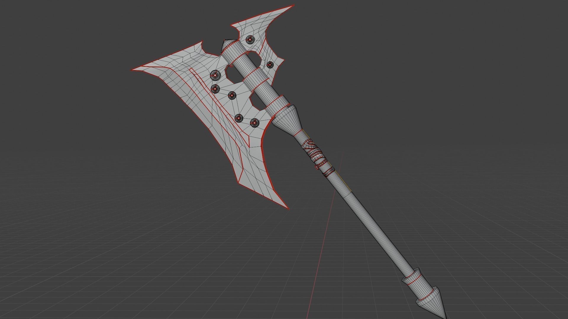 The dark knights axe PBR Low-Poly Game READY -2 Low-poly 3D model_6
