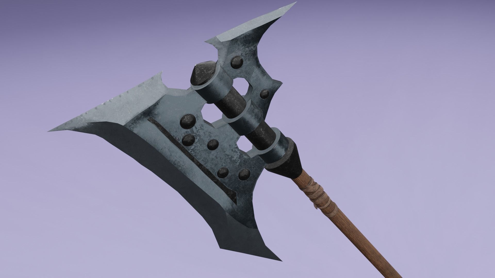 The dark knights axe PBR Low-Poly Game READY -2 Low-poly 3D model_1