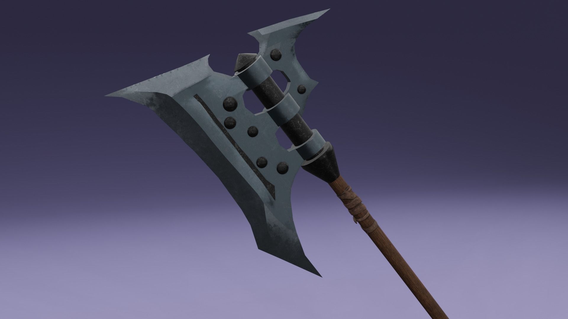 The dark knights axe PBR Low-Poly Game READY -2 Low-poly 3D model_3