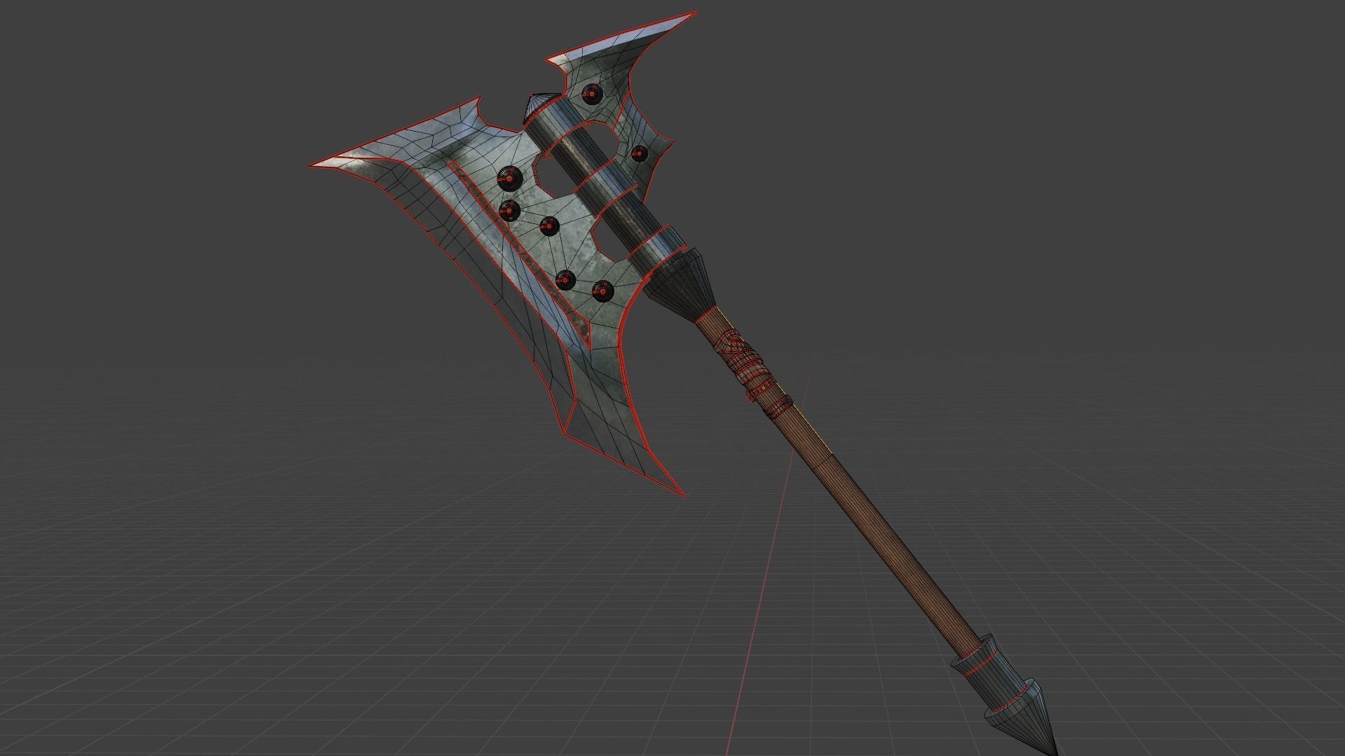 The dark knights axe PBR Low-Poly Game READY -2 Low-poly 3D model_7