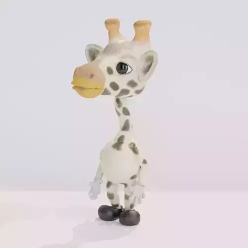Cute cartoon model rigged giraffe 