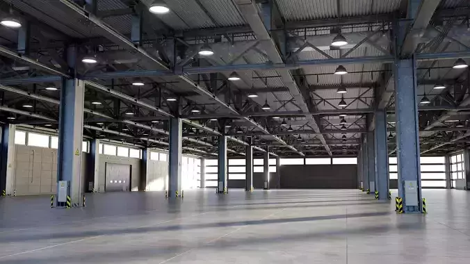 Warehouse Hipoly 3D Model 3D model