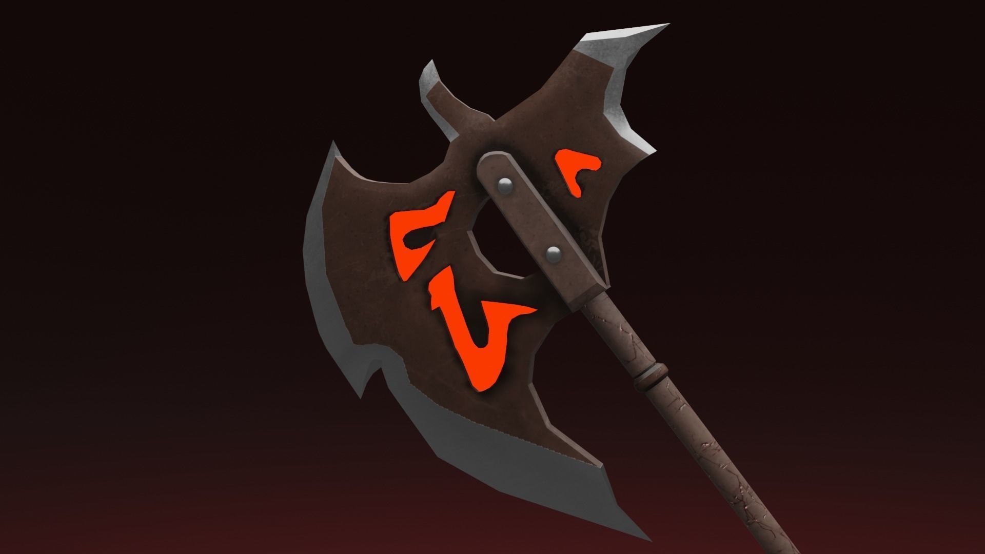Lava Axe PBR Low-Poly Game READY Low-poly 3D model_1