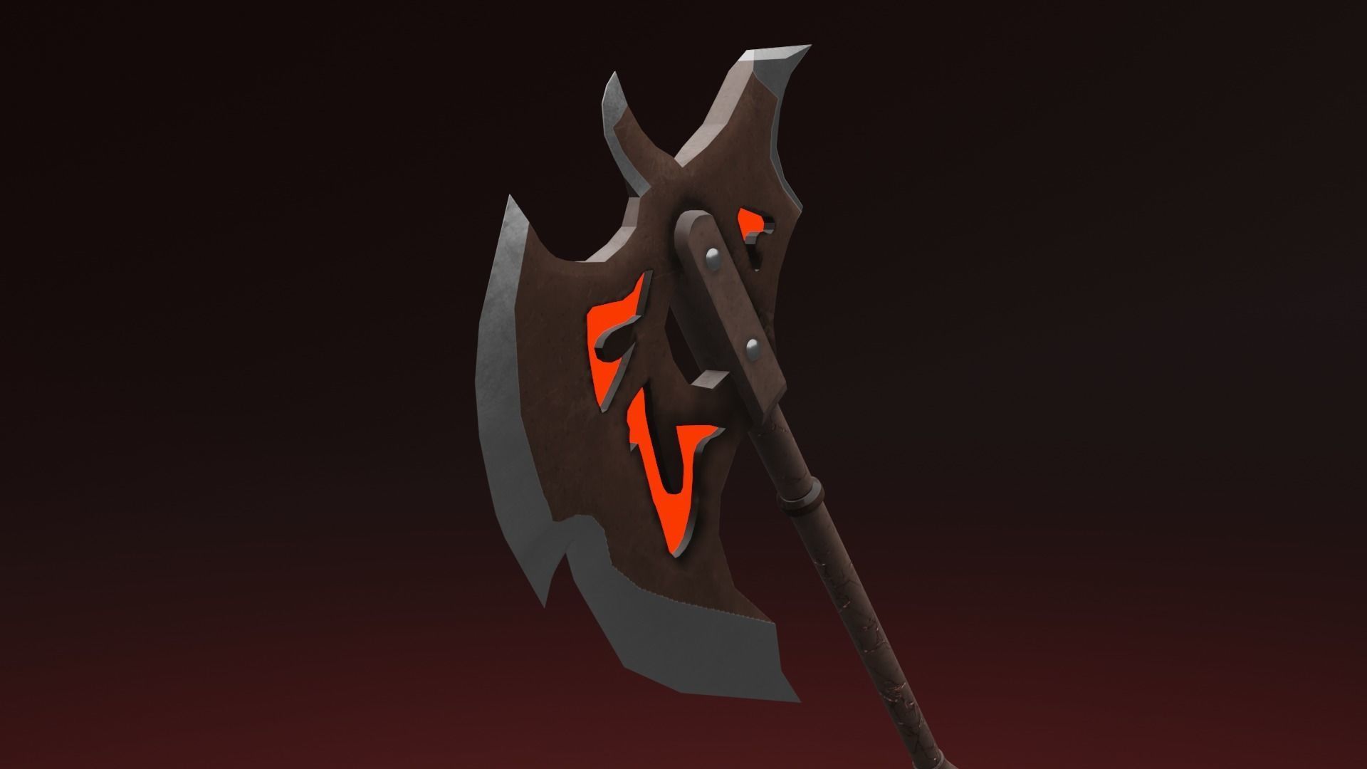 Lava Axe PBR Low-Poly Game READY Low-poly 3D model_2