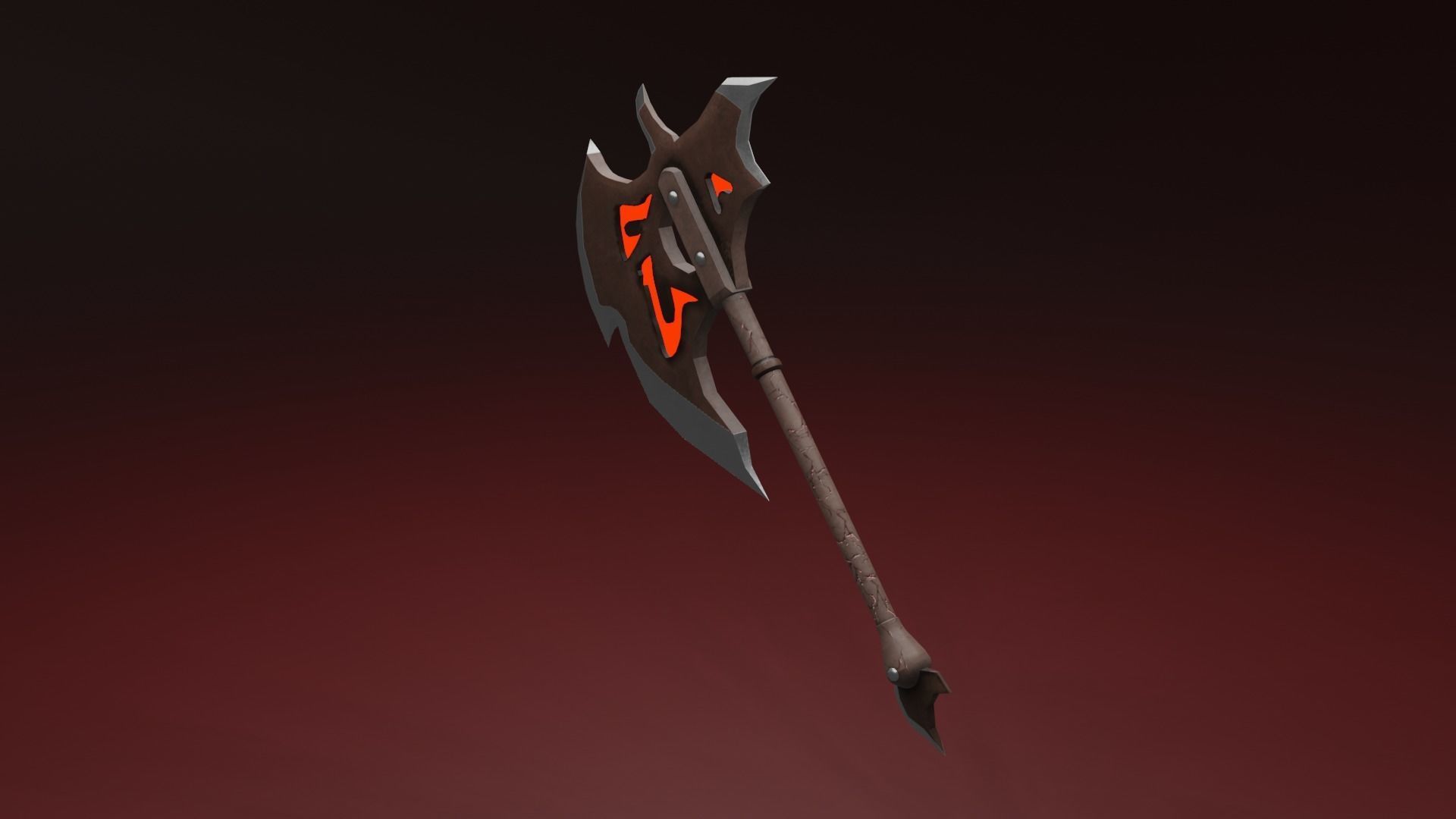 Lava Axe PBR Low-Poly Game READY Low-poly 3D model_4