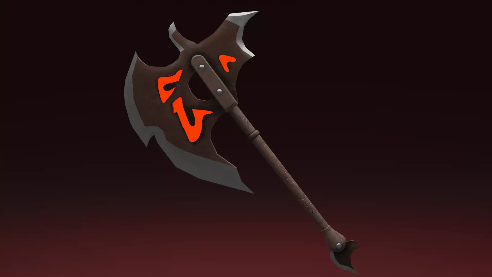 Lava Axe PBR Low-Poly Game READY Low-poly 3D model_0