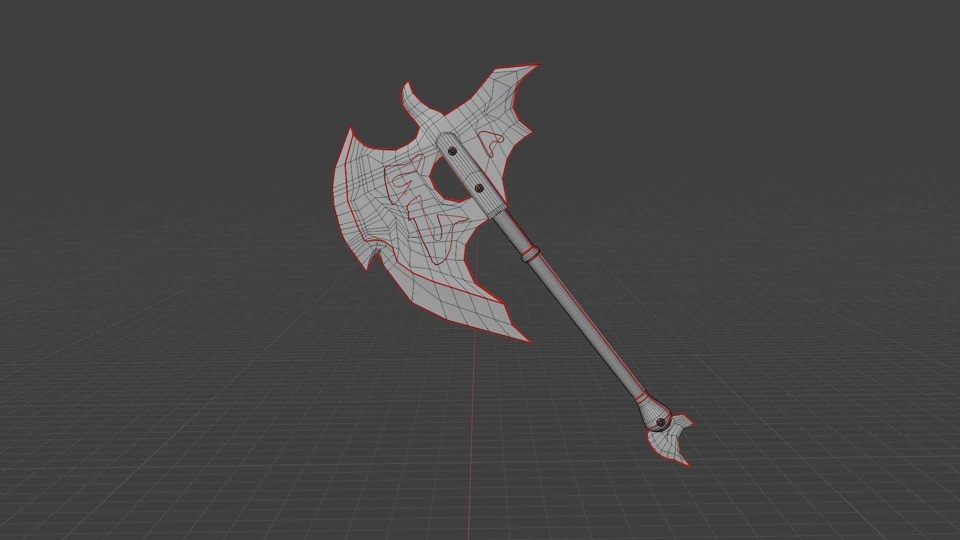 Lava Axe PBR Low-Poly Game READY Low-poly 3D model_5